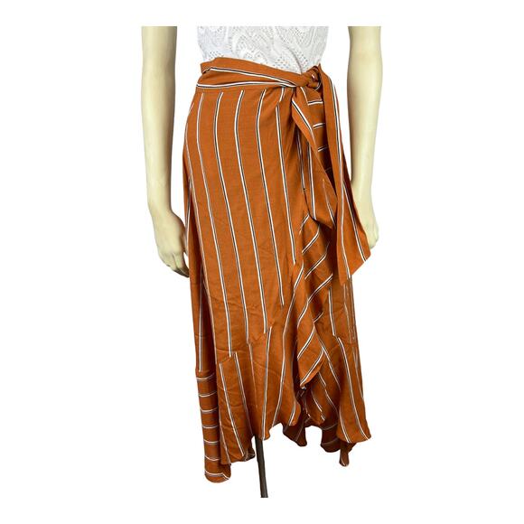 Leith Striped Wrap Skirt sz XS Rayon - Picture 1 of 9